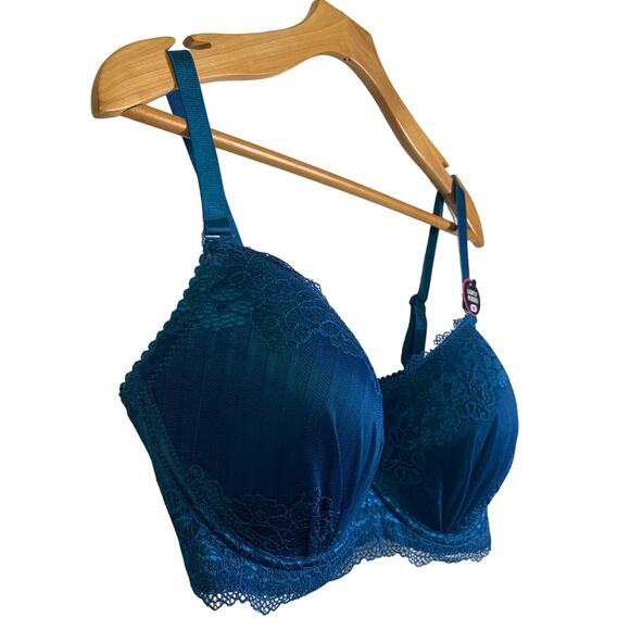 RENE ROFE Bra Lingerie Padded Lace 3 Clasp Closure Adjustable Straps 38D‎ - Picture 2 of 10